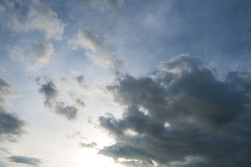 Gray storm cloudy before rain. The climate change causes scattered rain clouds across areas.