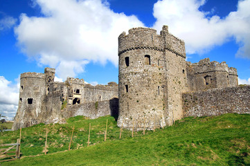 Fototapeta na wymiar Carew Castle in Pembrokeshire Wales is a 12th century ruin