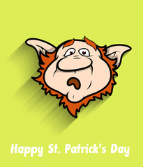 Surprised Cartoon Elf Character Face Expression