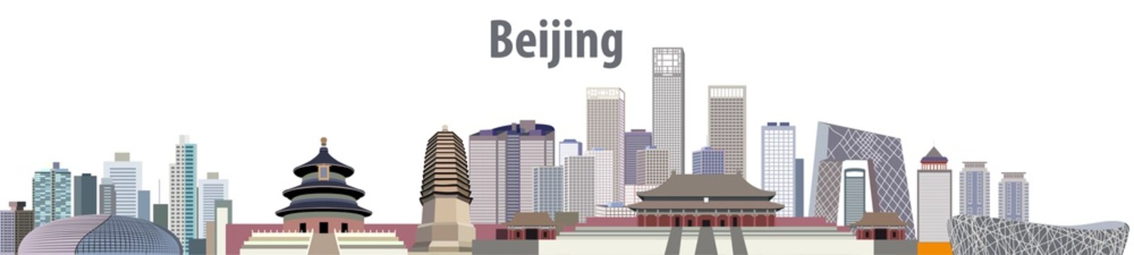 vector city skyline of Beijing