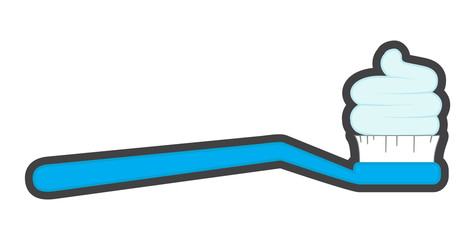 Toothbrush with Paste Vector