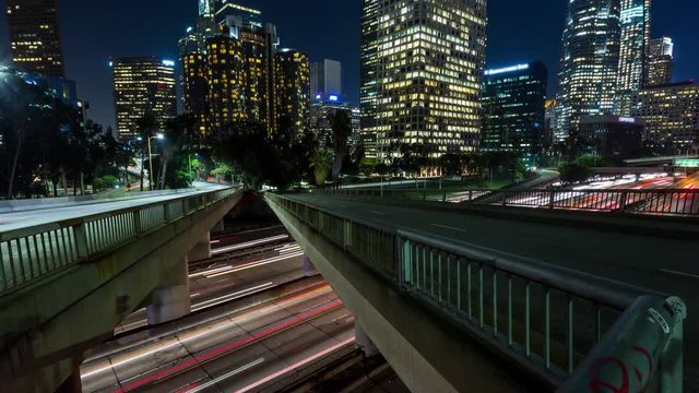 Downtown Los Angeles at Night Motion Controlled Timelapse