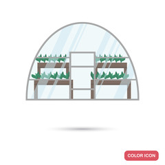 Greenhouse color flat icon for web and mobile design