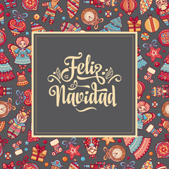 Feliz navidad. Xmas card on Spanish language
