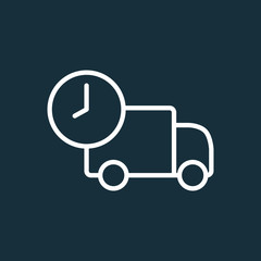 fast delivery truck icon on dark background