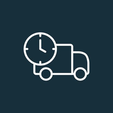 fast delivery truck icon on dark background