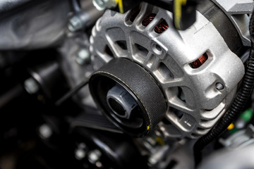 new car engine closeup