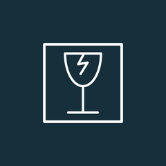 fragile icon on dark background