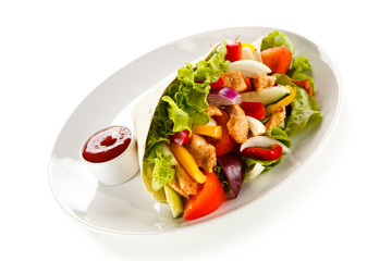 Kebabs - grilled meat and vegetables