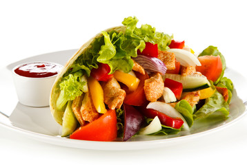 Kebabs - grilled meat and vegetables