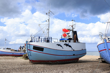 Naklejka premium Fishing boats on the shore