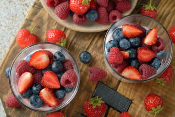 Dessert of yogurt and berries