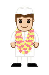 Cartoon Indian  Young Political Leader