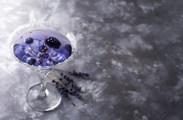 Lavender martini with berries