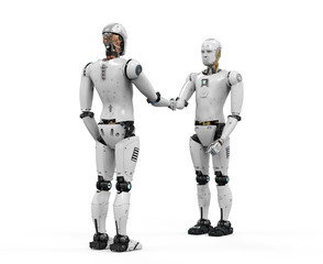 Fototapeta premium robot hand shaking