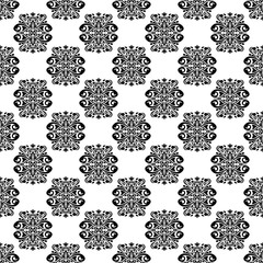 Ornamental seamless pattern. Black and white