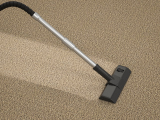 vacuum cleaner on brown carpet