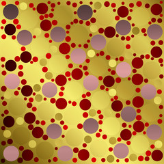 Many small metallic shining balls to a luminous pattern