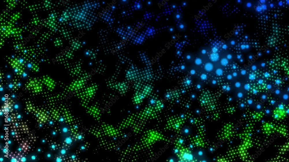 Poster glowing particle abstract background animation motion graphic with copy space on black background