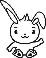 kaninchen hase klein süß niedlich winken glücklich sitzend begrüßung
