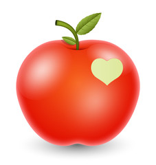Heart Icon on Apple Vector