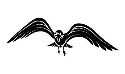 Flying Bird Black Shape Vector