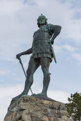 Statue of Fridtjof by Max Unger, erected in 1913 in Vangsnes, Vik, Sogn og Fjordane, Norway