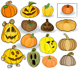 Halloween Jack-O-Lantern Vector Set
