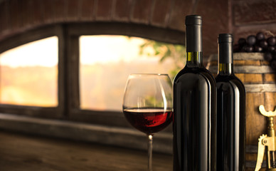 Red wine tasting in the winery cellar