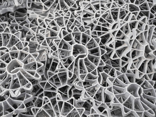 Construction plastic fittings. Abstract patterns of gray.
