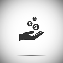 holding hands icon vector, money