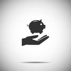 holding hands icon Vector, piggy bank