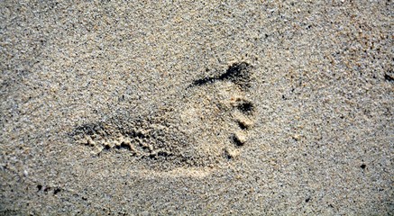 Foot mark on sand