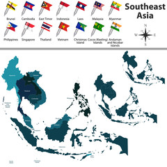 Political map of Southeast Asia
