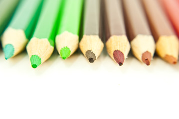 Obraz premium Colorful pencil isolated on the white background.