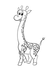 Children's coloring, funny giraffe