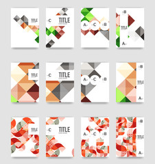 Set of brochure cover background, a4 template