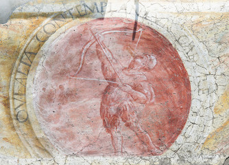 Fresco of an archer on the Case Cazuffi-Rella in Trento
