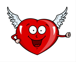 Happy Valentine Heart Flying
