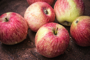 Autumn red apples