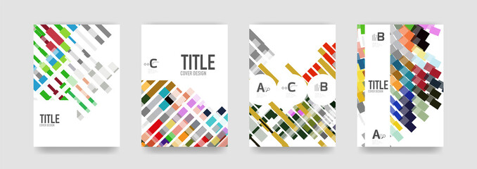 Fototapeta premium Set of brochure cover background, a4 template