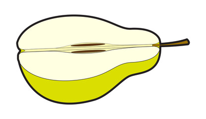 Fresh Half Pear Vector Illustration