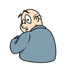 Surprised Funny Cartoon Bald Man Face Expression