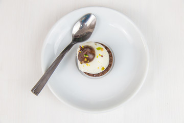 Sicilian pastry on white circular dish