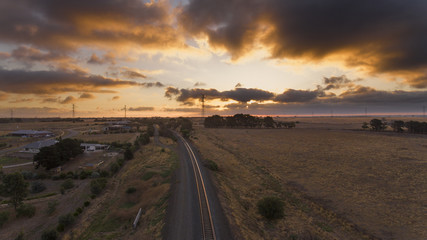 Sunset Over Railway Track