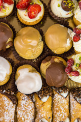 Sicilian pastry on rectangular tray