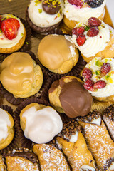 Sicilian pastry on rectangular tray