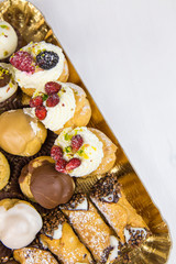 Sicilian pastry on rectangular tray