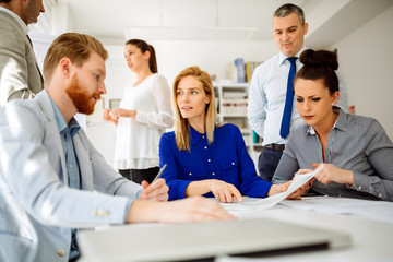 Fototapeta premium Business people having a board meeting