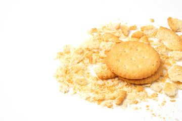 Crackers isolated on white background
